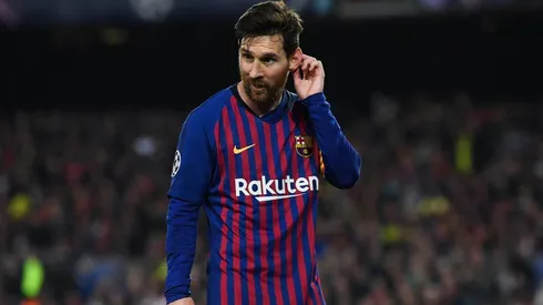 Lionel Messi en un duelo de Champions.