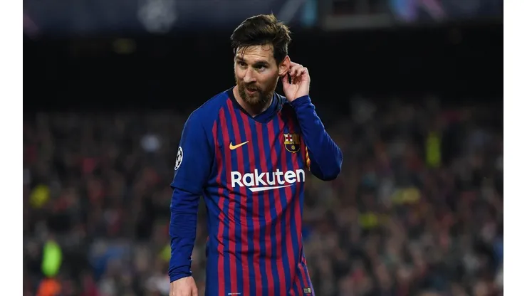 Lionel Messi en un duelo de Champions.