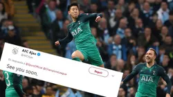 Ya lo palpitan: Ajax le respondió un tuit al Tottenham mientras festejaba la clasificación