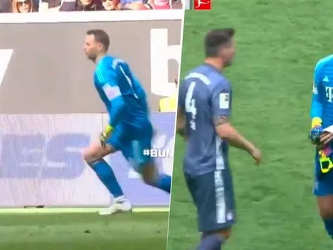 Neuer sintió algo, se sacó los guantes y salió solo de la cancha