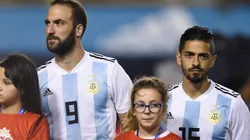Lanzini e Higuaín, con la camiseta de Argentina.