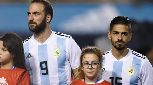 Lanzini e Higuaín, con la camiseta de Argentina.