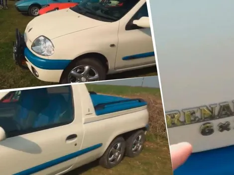 Video viral: transformó a su Renault Clio en una pick up de seis ruedas