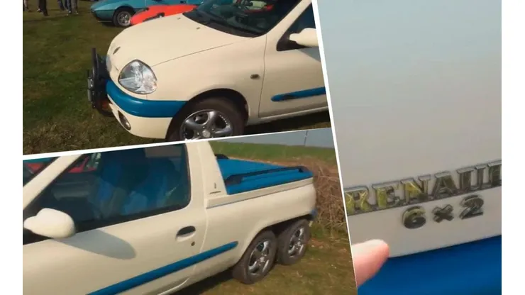 Video viral: transformó a su Renault Clio en una pick up de seis ruedas