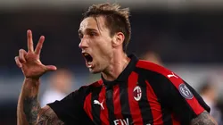 Biglia festejando un gol en el fútbol italiano.