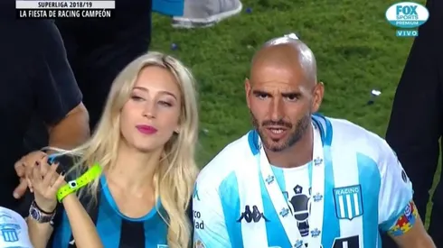 Mechi y Lisandro, juntos en la fiesta.