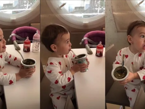 Nos enamoró: Falcao subió el video mas tierno del mundo de su hija tomando mate