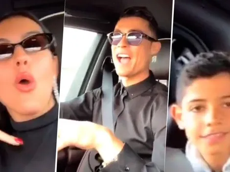 Modo finde: Cristiano Ronaldo subió video cantando en el auto con Georgina y Cristianito