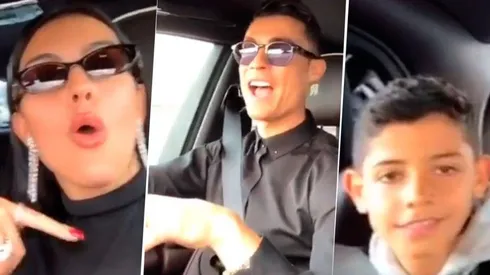 Modo finde: Cristiano Ronaldo subió video cantando en el auto con Georgina y Cristianito