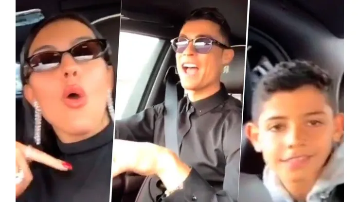 Modo finde: Cristiano Ronaldo subió video cantando en el auto con Georgina y Cristianito