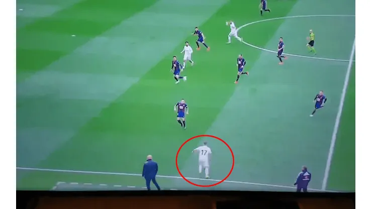 Foto captura del momento de Lucas Vázquez.