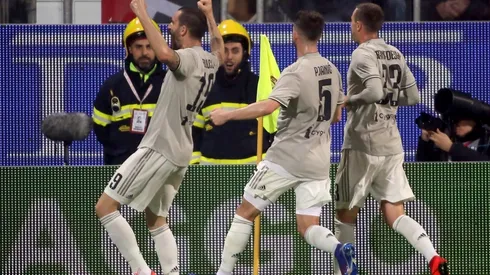 El festejo del primer gol de Juventus.