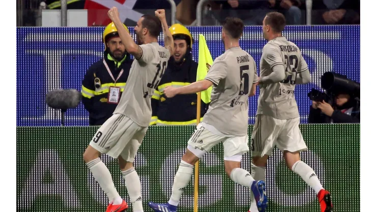 El festejo del primer gol de Juventus.