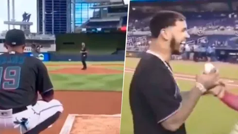 Anuel AA probó con el béisbol, le faltó fuerza pero subió el video a Instagram para reírse