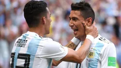 Di Maria y Pavón festejan en Rusia con la Selección argentina.