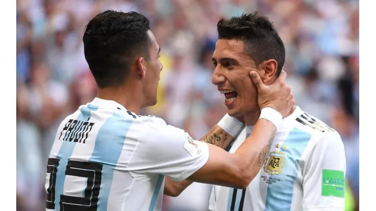 Di Maria y Pavón festejan en Rusia con la Selección argentina.