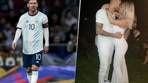 Foto de Lionel Messi con Wanda Nara y Mauro Icardi.