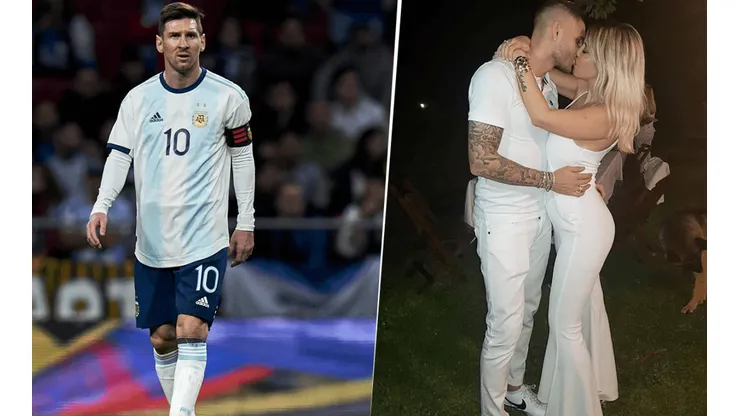Foto de Lionel Messi con Wanda Nara y Mauro Icardi.