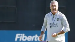 Alfaro en la práctica de Boca. (Foto: @bocajrsoficial)