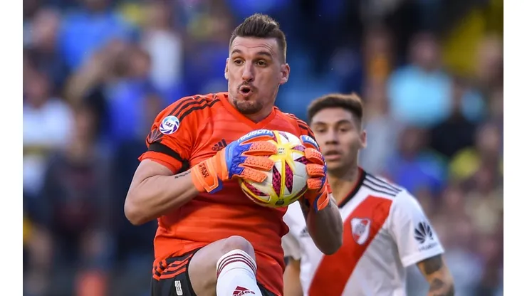 Franco Armani en el arco de River Plate.