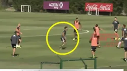 El momento exacto: así se lesionó Scocco en el entrenamiento de River
