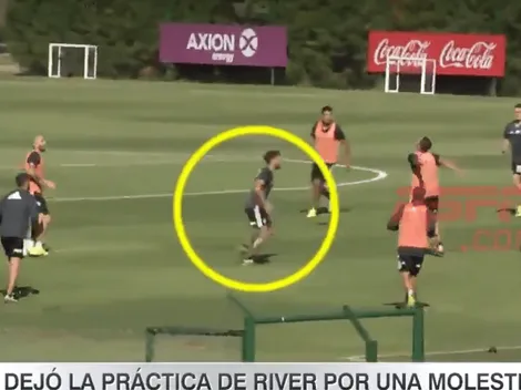 El momento exacto: así se lesionó Scocco en el entrenamiento de River