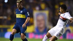 Julio Buffarini enfrentando a San Lorenzo.