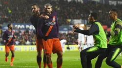 Festejo de Agüero y locura para el City.