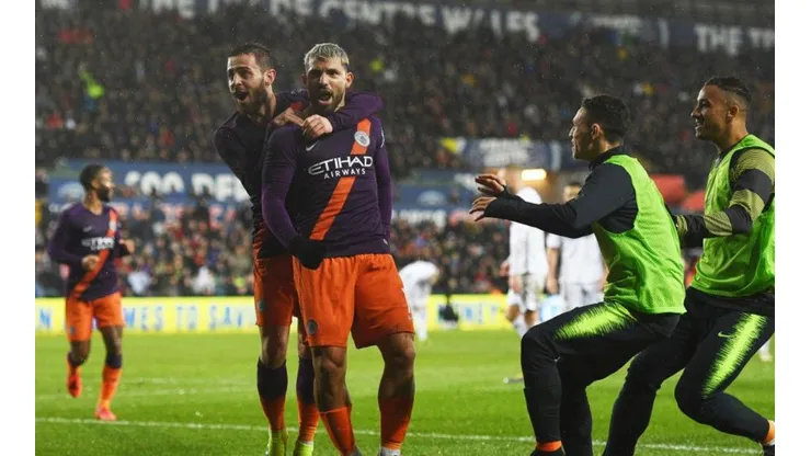 Festejo de Agüero y locura para el City.