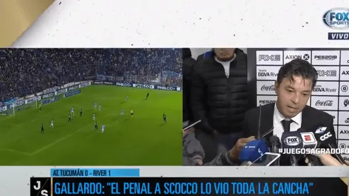 Apenas terminó el encuentro, Gallardo habló de la molestia que sintió Armani en Tucumán