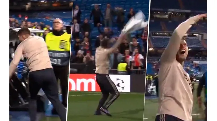 Huntelaar cantó a la par de los hinchas.