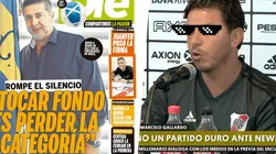 A Gallardo le preguntaron si "tocar fondo es irse a la B", sonrió y contestó con las gafas puestas