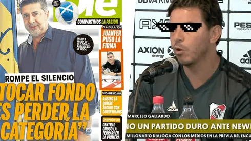 A Gallardo le preguntaron si "tocar fondo es irse a la B", sonrió y contestó con las gafas puestas