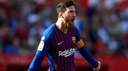 Lionel Messi celebra uno de sus tantos.