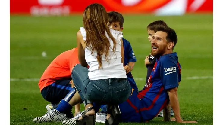 Foto de Messi con Antonella Roccuzzo.