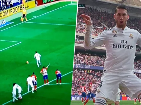Sergio Ramos marcó de penal y festejó con el baile más raro de todos