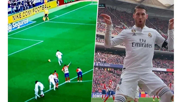 Sergio Ramos marcó de penal y festejó con el baile más raro de todos