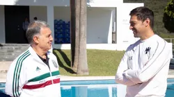 ¿Rogelio selección?: Martino visitó el entrenamiento del Rayados y le sacaron una gran foto con Funes Mori