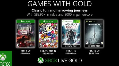 Xbox Games with Gold para febrero