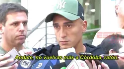 Momento tenso: un hincha de Belgrano increpó a Matías Suárez mientras hablaba con la prensa