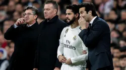 CORTOCIRCUITO. Solari le habla a Isco ayer en el triunfo ante Leganés (Foto: Getty).