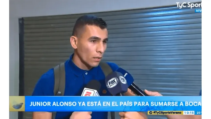 Junior Alonso ya le habló al hincha de Boca