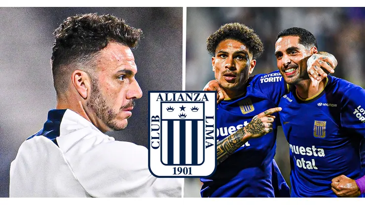 Mariano Soso, entrenador de Alianza Lima, y Paolo Guerrero con Pablo Sabbag, atacantes íntimos.