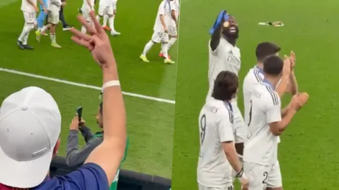 Antonio Rudiger tuvo intercambio de gestos con un hincha del Barcelona en pleno festejo de la Intercontinental.