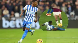 Pervis Estupiñán se mandó una fuerte falta contra un rival.