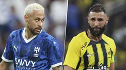 Neymar vs. Karim Benzema se enfrentan por la Copa del Rey. (Getty Images)