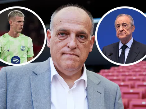 Tebas apuntó al Real Madrid por su silencio en el caso Dani Olmo y Pau Víctor