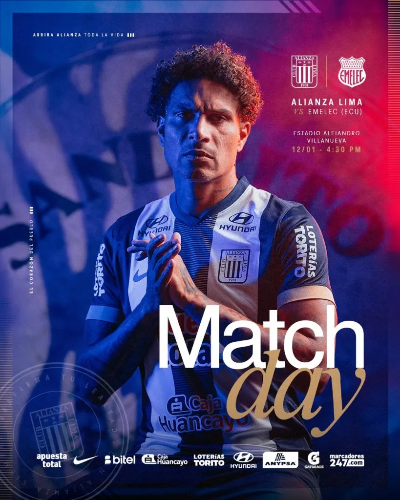 Arte oficial de Alianza Lima – Emelec 2025.