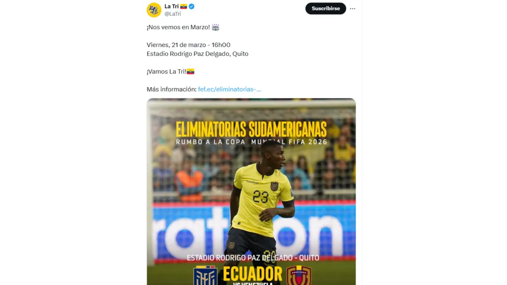 La publicación de ‘La Tri’ en sus redes sociales. (Foto: @LaTri)
