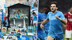 Khvicha Kvaratskhelia le rindió homenaje a Diego Maradona antes de despedirse del Napoli con rumbo al PSG.